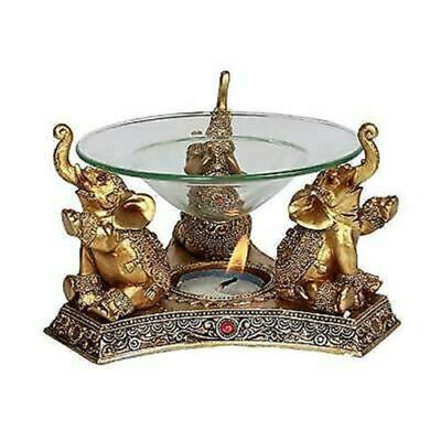 Trio Golden Triple Elephant Oil Burner Home Decor
