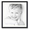 ArtToFrames 24x25 inch Satin Black Picture Frame with 2 Inch Single Fabric White Mat, SingleMat-FRBW26079-24x25-65 view 1