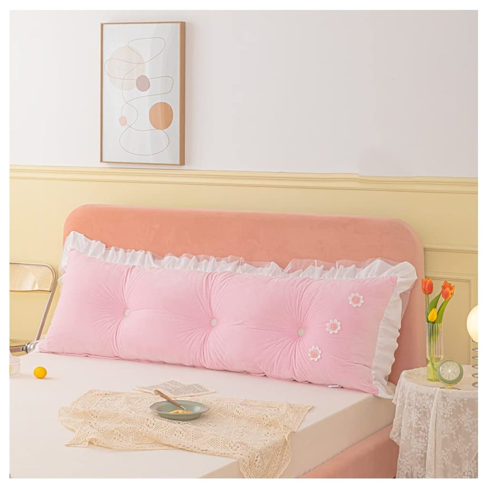 Bedside Cushion Large Backrest Cushion Back Support for Sitting Up in Bed Pillow Bedside Cushion Pillow Headboard Bolster Backrest Lumbar Pillows Headboard Bedside Cushion