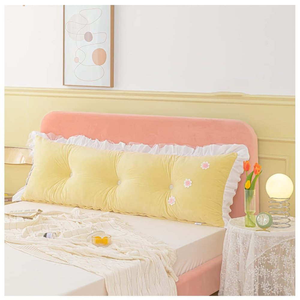 Bedside Cushion Headboard Reading Pillow Cushion Bedside Backrest Waist Protection Lumbar Pillow Washable for Bedroom Lounge Headboard Pillow Reading Pillow Bolster