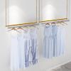 2 PCS Garment Rack with Adjustable Chain 5.9ft Adjustable Sling Clothing Wedding Dress Storage Hanging Rack for Home Boutique Store Display, 90CM/ 2.95ft Metal Pole, Gold view 3