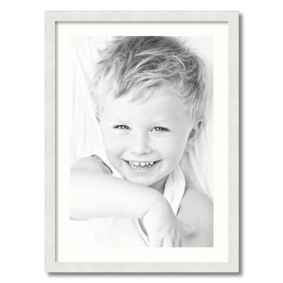 ArtToFrames 17x25 inch Satin White Frame Picture Frame with 2 Inch Single Porcelain Mat, SingleMat-FRBW26074-17x25-754