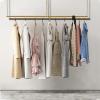 2 PCS Garment Rack with Adjustable Chain 5.9ft Adjustable Sling Clothing Wedding Dress Storage Hanging Rack for Home Boutique Store Display, 120CM/ 3.9ft Metal Pole, Gold view 1