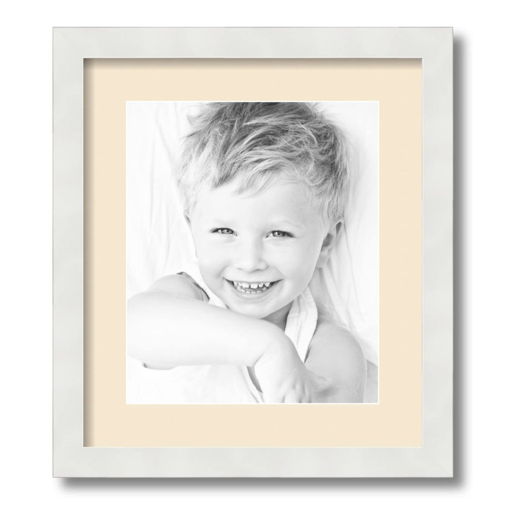 ArtToFrames 10x12 inch Satin White Frame Picture Frame with 2 Inch Single Alabaster Mat, SingleMat-FRBW26074-10x12-825