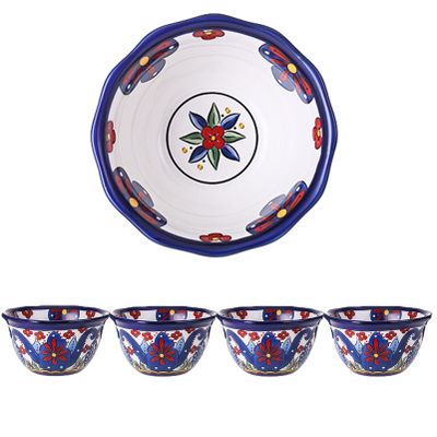 18.6 Ounce Cereal Bowl, Farmhouse Style Ceramic Bowls for Oatmeal, Noodle, Breakfast Bowl, Baking Bowl Reactive Glaze Set of 4
