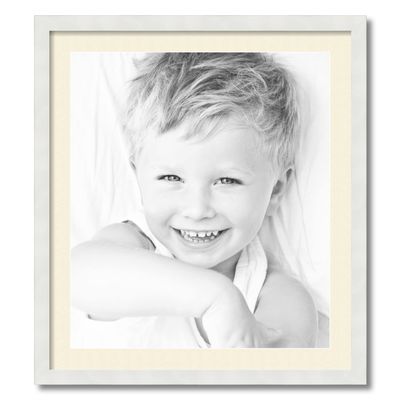 ArtToFrames 21x24 inch Satin White Frame Picture Frame with 2 Inch Single Ivory Mat, SingleMat-FRBW26074-21x24-81