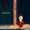 Decorative Christmas Santa Claus Figure LED Luxury Fabric,Holiday Party Decorations,for Indoor and Outdoor Use,Thick Fabric,8 Lighting Modes,23.6"(Priority Delivery) view 1