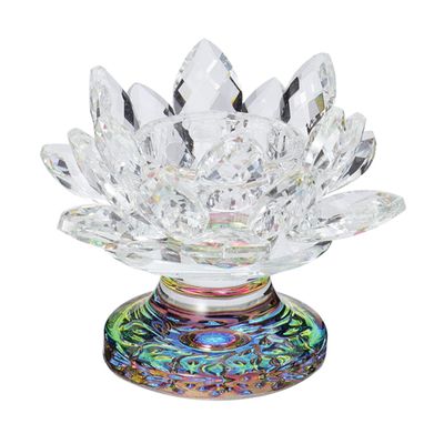 Desktop Decoration Candlesticks Crystal Lotus Candle Holder Home Ornament Flower Candle Holder