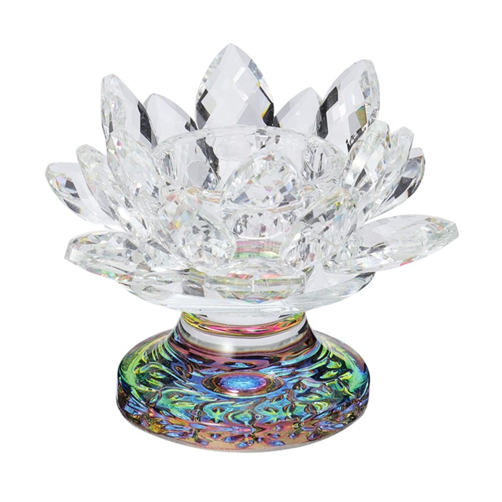 Desktop Decoration Candlesticks Crystal Lotus Candle Holder Home Ornament Flower Candle Holder