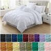 All Season Pinch Pleated Comforter Set 3 Piece 100% Egyptian Cotton 500 GSM Fill Power Soft and Fluffy Pintuck Down Alternative Comforter Eastern King (116'' x 108'') Size, Grey Bedding Sets view 3