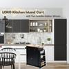 LOKO Kitchen Island, Rolling Kitchen Storage Cart with 3-Tier Spice Rack and Towel Rack, Microwave Cart with Wheels and Rubber Wood Tabletop, 34.5 x 18 x 35.5 inches (Black Kitchen Island) view 3