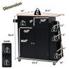 LOKO Kitchen Island, Rolling Kitchen Storage Cart with 3-Tier Spice Rack and Towel Rack, Microwave Cart with Wheels and Rubber Wood Tabletop, 34.5 x 18 x 35.5 inches (Black Kitchen Island) view 4