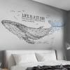 LeMall Whale Wall Sticker Whale Home Decoration DIY Bedroom Living Room Sofa Background Wall Sticker Decoration Extra Large Two Whales view 4
