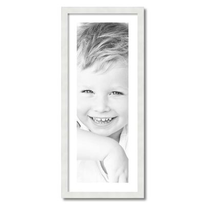 ArtToFrames 10x31 inch Satin White Frame Picture Frame with 2 Inch Single Crisp Mat, SingleMat-FRBW26074-10x31-1461