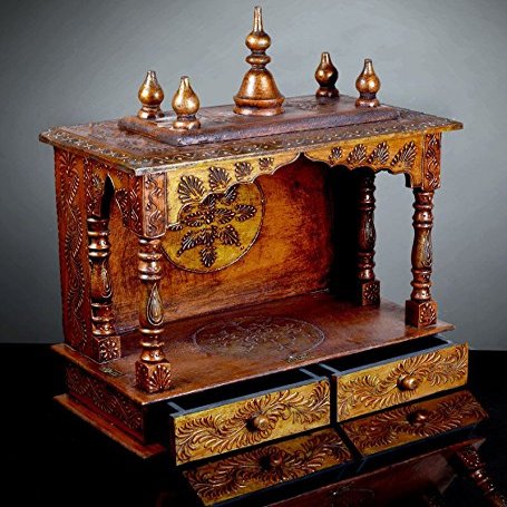 Wooden Temple/Home Temple/Pooja Mandir/Pooja Mandap/Temple for Home by Kamdhenu Art And Craft (N COP)