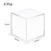 MECCANIXITY Clear Acrylic Plastic Storage Box Square Cube Display Case with Lid, 9.5x9.5x9.5cm Container Box for Small Item, Pack of 4 view 2