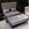 CFYCYHDZHT Bed Sheet Queen Size,Satin Brushed Microfiber Mattress Protector, Bedroom Hotel Full,Twin,Queen,King Pure Color Box Spring Bed Mattress Top,Grey,99 * 190cm+36cm (3pcs) view 1