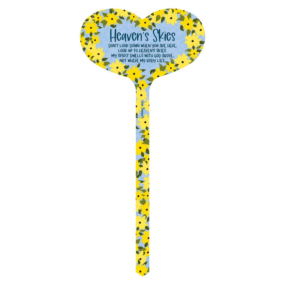 DEXSA Aluminum Garden Remembrance Stakes Marker - Made in the USA - 7"x15" | Decorate Memorial Gardens or Cemeteries | Heaven's Skies - Don't Look Down When You are here, Look up to Heaven's Skies