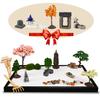 14" x 10" Large Japanese Zen Garden Kit for Desk  Includes 25+ Accessories: Sand Tray, Rake, Trees, Incense Burner, Bridge, Well, Door  Calming Decor Gift for Women, Mindfulness & Stress Relief view 1