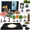 14" x 10" Large Japanese Zen Garden Kit for Desk  Includes 25+ Accessories: Sand Tray, Rake, Trees, Incense Burner, Bridge, Well, Door  Calming Decor Gift for Women, Mindfulness & Stress Relief view 2