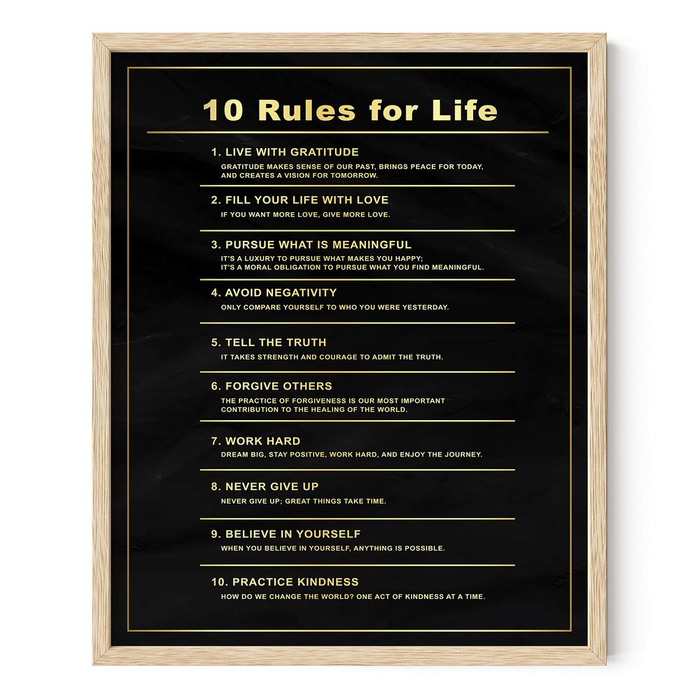 HAUS AND HUES Inspirational Quotes Wall Art - Positive for Office, Motivational Decor, Morning Artwork for Walls, (16x20, Beige Framed)