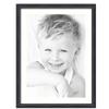 ArtToFrames 17x24 inch Black Stain on Solid Red Oak Picture Frame with 2 Inch Single Light Cream Mat, SingleMat-0066-59504-YBLK-17x24-1403 view 1