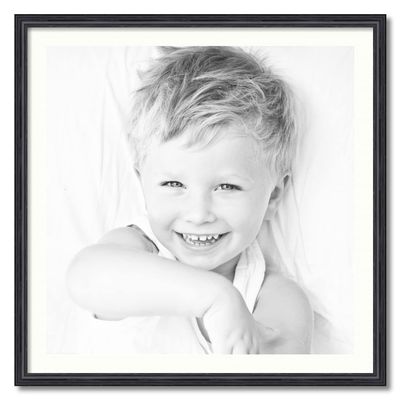 ArtToFrames 29x29 inch Black Stain on Solid Red Oak Picture Frame with 2 Inch Single Porcelain Mat, SingleMat-0066-59504-YBLK-29x29-754