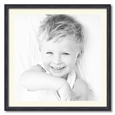 ArtToFrames 26x26 inch Black Stain on Solid Red Oak Picture Frame with 2 Inch Single Brilliant White Mat, SingleMat-0066-59504-YBLK-26x26-71