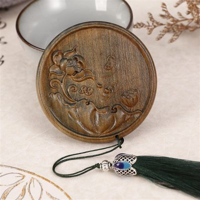 SMDSAZ Natural Wood Graven Flower Makeup Mirror Mini Pocket Mirror Women Gift Portable Retro Elegant Style Compact Mirror with Tassels (Color : 7)