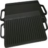 14" x 28" Seasoned 2 Sided Cast Iron Griddle, 1 side flat, 1 side ribbed. view 1
