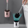 WYDNX Washable Toilet Brush with Holder for CleanerWall Mounted Toilet Scrub BrushStrong Bristles Good Grips Toilet Bowl Brush for Bathroom Clean Tool (Color : Pink) view 3