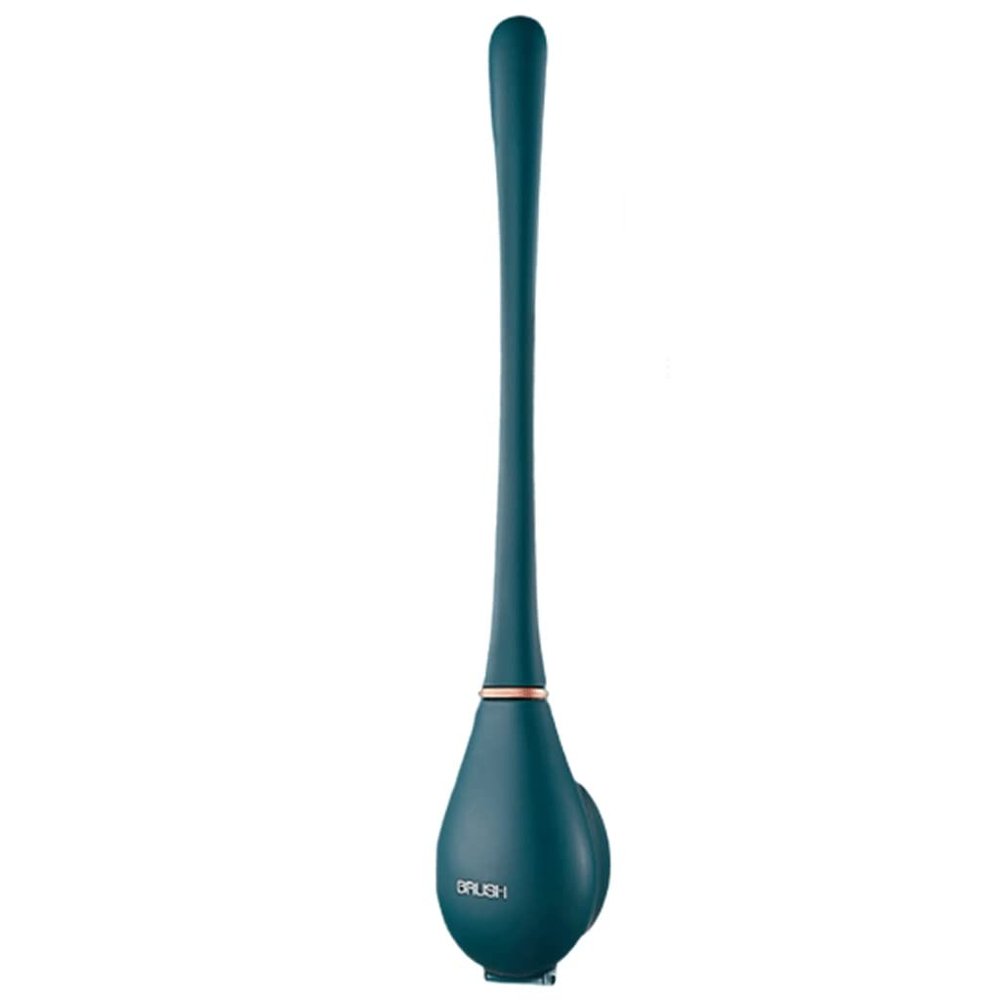 WYDNX Washable Toilet Brush and HolderFlexible Toilet Bowl Brush Head with Silicone BristlesWall Toilet Wand Long Handle Toilet Scrub Brush Clean Tool (Color : Green)