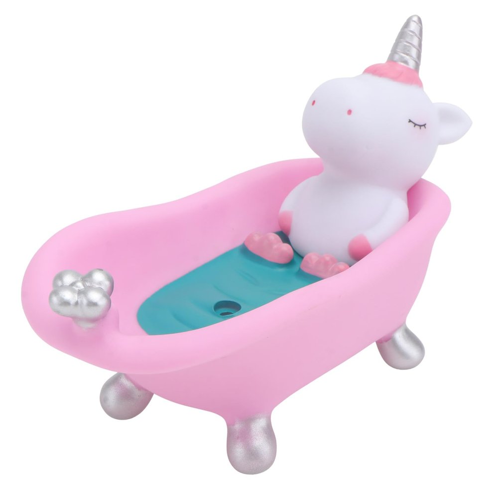 Cartoon Animal Bathtub Soap Box Pink Plastic Soap Holder