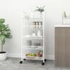 vidaXL 5-Tier Kitchen Trolley in White, Iron Construction with Mesh Storage Baskets, Compact Mobile Design for Kitchen, Office, or Bathroom, 336329 view 2