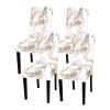 Gibelle Chair Covers for Dining Room Set of 4, Spandex Stretch Dining Room Chair Cover, Removable Washable Kitchen Parsons Chair Covers Seat Slipcovers, Grey Gold Marble view 1