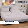SGI bedding 28" King Split Top Flex Head Sheet 100% Egyptian Cotton Sheet Set - 600 Thread Count Flex Top Sheet Adjustable Bed - 4 Piece Sheet Set 15" Deep Pocket Sleep Number Bed - Silver Solid view 2
