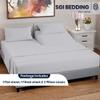 SGI bedding 32" Cal King Split Top Flex Head Sheet 100% Egyptian Cotton Sheet Set - 600 Thread Count Flex Top Sheet Adjustable Bed 4 Piece Sheet Set 15" Deep Pocket Sleep Number Bed - Silver view 2