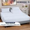 SGI bedding 28" King Split Top Flex Head Sheet 100% Egyptian Cotton Sheet Set - 600 Thread Count Flex Top Sheet Adjustable Bed - 4 Piece Sheet Set 15" Deep Pocket Sleep Number Bed - Light Blue Solid view 2