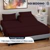 SGI bedding 32" Cal King Split Top Flex Head Sheet 100% Egyptian Cotton Sheet Set - 600 Thread Count Flex Top Sheet Adjustable Bed 4 Piece Sheet Set 15" Deep Pocket Sleep Number Bed - Chocolate Solid view 2