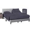 SGI bedding 32" King Split Top Flex Head Sheet 100% Egyptian Cotton Sheet Set - 600 Thread Count Flex Top Sheet Adjustable Bed - 4 Piece Sheet Set 15" Deep Pocket Sleep Number Bed - Dark Gray Solid view 1