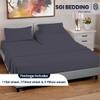 SGI bedding 32" King Split Top Flex Head Sheet 100% Egyptian Cotton Sheet Set - 600 Thread Count Flex Top Sheet Adjustable Bed - 4 Piece Sheet Set 15" Deep Pocket Sleep Number Bed - Dark Gray Solid view 2