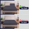 SGI bedding 32" King Split Top Flex Head Sheet 100% Egyptian Cotton Sheet Set - 600 Thread Count Flex Top Sheet Adjustable Bed - 4 Piece Sheet Set 15" Deep Pocket Sleep Number Bed - Dark Gray Solid view 3