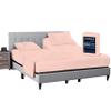 SGI bedding 32" King Split Top Flex Head Sheet 100% Egyptian Cotton Sheet Set - 600 Thread Count Flex Top Sheet Adjustable Bed - 4 Piece Sheet Set 15" Deep Pocket Sleep Number Bed - Peach Solid view 1