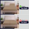 SGI bedding 32" King Split Top Flex Head Sheet 100% Egyptian Cotton Sheet Set - 600 Thread Count Flex Top Sheet Adjustable Bed - 4 Piece Sheet Set 15" Deep Pocket Sleep Number Bed - Beige Solid view 3