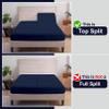 SGI bedding 34" Cal King Split Top Flex Head Sheet 100% Egyptian Cotton Sheet Set - 600 Thread Count Flex Top Sheet Adjustable Bed 4 Piece Sheet Set 15" Deep Pocket Sleep Number Bed - Navy Blue Solid view 3