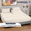 SGI bedding 32" Cal King Split Top Flex Head Sheet 100% Egyptian Cotton Sheet Set - 600 Thread Count Flex Top Sheet Adjustable Bed - 4 Piece Sheet Set 15" Deep Pocket Sleep Number Bed - Butter Solid view 2