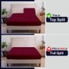 SGI bedding 32" King Split Top Flex Head Sheet 100% Egyptian Cotton Sheet Set - 600 Thread Count Flex Top Sheet Adjustable Bed - 4 Piece Sheet Set 15" Deep Pocket Sleep Number Bed - Burgundy Solid view 3