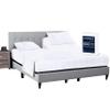 SGI bedding 28" King Split Top Flex Head Sheet 100% Egyptian Cotton Sheet Set - 600 Thread Count Flex Top Sheet Adjustable Bed - 4 Piece Sheet Set 15" Deep Pocket Sleep Number Bed - White Stripe view 1
