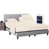 SGI bedding 28" King Split Top Flex Head Sheet 100% Egyptian Cotton Sheet Set - 600 Thread Count Flex Top Sheet Adjustable Bed - 4 Piece Sheet Set 15" Deep Pocket Sleep Number Bed - Butter view 1