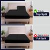 SGI bedding 34" King Split Top Flex Head Sheet 100% Egyptian Cotton Sheet Set - 600 Thread Count Flex Top Sheet Adjustable Bed - 4 Piece Sheet Set 15" Deep Pocket Sleep Number Bed - Black Solid view 3